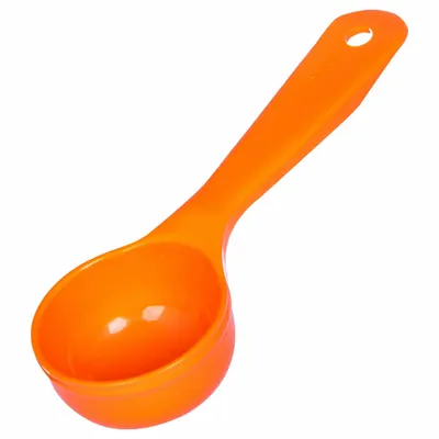 CARLISLE Portion Control Spoon: 2.5 oz Capacity, Acetal, Solid, Orange, NSF Certified - Portion Control Spoons