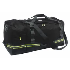 This duffle bag is constructed of black polyester with a zipper closure. It offers an interior volume of 7,689 cubic inches and measures 31 inches in length by 16 inches in width. Designed for storage and transport of wildland gear, it accommodates bulky equipment, clothing, and tools in demanding field environments.
