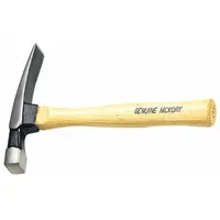 Bricklayer Hammer: 12 in Overall Lg, Wood Handle, Perpendicular, 3/4 in Face Dia, 1 1/4 in Blade Lg