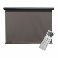 KEYSTONE FABRICS Sun Shade: Black/Gray/White, 8 ft Valence Wd, Motor with Remote Control, UP80.88.65