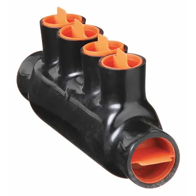 BLACKBURN Multitap Connector: 4 Port, Double-Sided Entry, 4 AWG – 500 kcmil Wire Size - Dry-Location Double-Sided Entry Multitap Connectors