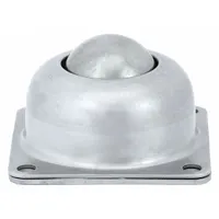 Flange mount ball transfer with 1 1/2 in ball diameter, 250 lb ball load capacity, and 1 13/16 in projection. Enables smooth multidirectional movement of loads in material handling applications such as conveyor systems, workstations, and transfer tables