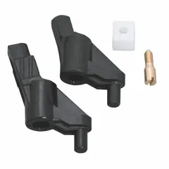 The GROHE Lever Adaptor is a handle connector and extension kit for bathtubs and showers. It features a chrome finish and is used to adapt or extend lever handles on compatible fixtures. Suitable for residential or commercial plumbing applications.