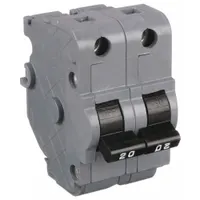 Miniature Circuit Breaker: 20 A Amps, 120/240V AC, 2 in Wd, 10kA at 120/240V AC, 2 Poles (MPN UBIF220N)