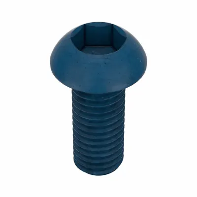 METRIC BLUE Socket Head Cap Screw: M8x1.25 Thread Size, 20 mm Lg, Button, Blue Phosphate - Button Head Socket Cap Screws