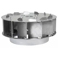 This blower wheel is a replacement component for HVACR fans, filters, and ventilation systems. It is designed to move air in commercial or industrial heating, cooling, and ventilation equipment, restoring airflow performance when the original wheel wears out. Compatible with manufacturer part number 20UD18.
