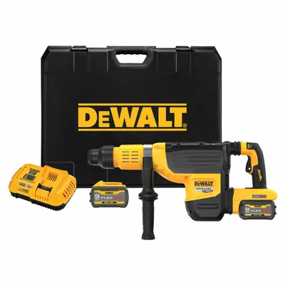 DEWALT Cordless Rotary Hammer Kit: L-Shape, 60V DC, SDS-Max, 2 in max, 9.0 Ah - DEWALT Cordless Rotary Hammers