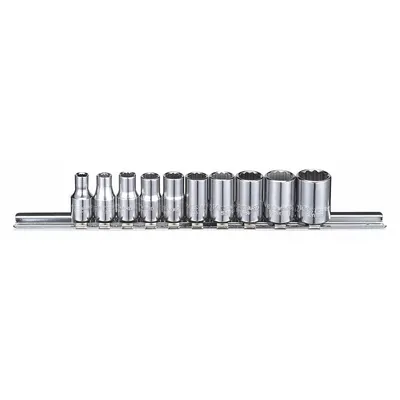 WESTWARD 10-Piece 1/4 in Drive SAE Socket Set, 12-Point, 5/32 in to 1/2 in - SAE & Metric Socket Sets