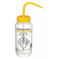 APPROVED VENDOR Wash Bottle: 500 mL, Isopropanol, Yellow, Wide, Std Spout Spout, White (MPN 24J904)