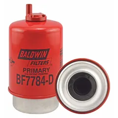 Can-type fuel/water separator cartridge with cellulose media and attached grommet. Overall length 6 in, outside diameter 3 5/16 in, inside diameter 11/16 in. Used in diesel fuel systems to separate water and contaminants.