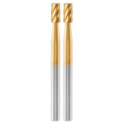 DREMEL Carving Bit: Titanium Nitride, Cylinder, 1/8 in Head Wd, 1/4 in Head Lg - Carving & Engraving Bits for Rotary Tools