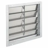 23"H-W 6"L Aluminum Wall Backdraft Dampr: For 20 in Fan, Single Panel, 23 in H, 23 in W, 2 1/4 in D (MPN 2C522)