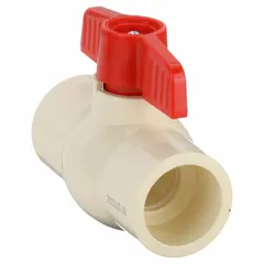 APPROVED VENDOR 107-127 CPVC Ball Valve, 1-1/2 in, Socket x Socket, Straight, One-Piece, Tee Handle