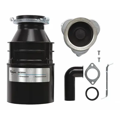 WHIRLPOOL WG1202XH Residential Garbage Disposal, 1/2 hp, 26 oz - Residential Garbage Disposals