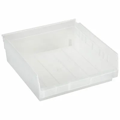 AKRO-MILS Shelf Bin: 11 5/8 in Overall Lg, 11 1/8 in x 4 in, Clear, Nesting Capable - Clearview Plastic Shelf Bins