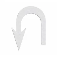 RAE Preformed Thermoplastic Pavement Markings: U-Turn Arrow, White, 10 ft Lg, 7 5/8 ft Wd, Pavement (MPN PR-TH-4070)