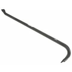 This 36-inch wrecking bar features a gooseneck design and chisel end for prying and demolition tasks. With a 3/4-inch bar width and 5 1/4-inch end width, it provides leverage for removing nails, boards, and heavy materials. Meets ASME standards.
