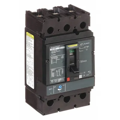 SQUARE D Molded Case Circuit Breaker: 225 A Amps, 25kA at 240V AC, Adj, Line/Load Lug - J-Frame Square D Molded Case Circuit Breakers