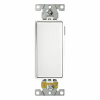 LEVITON Wall Switch: Rocker Switch, Single Pole, Maintained, White, 120/277V AC, 15 A (MPN M5691-W)