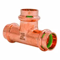 QUICKFITTING SUREPRESS Crimp Tee Fitting: 1 in CTS x 3/4 in CTS x 1 in CTS size, Copper, EPDM O-Ring (MPN SPWT323R)