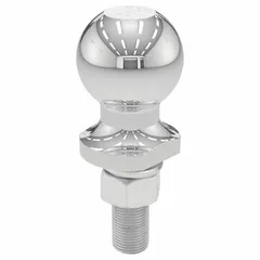 This CURT trailer ball is made of chrome-plated steel with a 2-inch ball diameter and a gross vehicle weight capacity of 3,500 lb. It is suitable for towing trailers, boats, or campers that require a Class III/IV hitch ball. The chrome finish provides corrosion resistance for outdoor use.