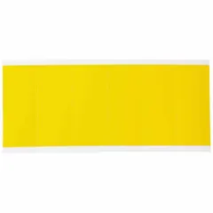 Individual blank die-cut uppercase character for indoor use. Yellow background with non-reflective Gothic font. 3-inch character height. Suitable for custom facility signage and equipment identification where repositionable letters are needed.