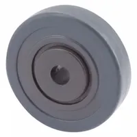 Rubber squeegee wheel for floor cleaning machines sized 36 in, 45 in, or 46 in. Used on industrial and commercial surfaces to maintain proper squeegee contact and cleaning performance