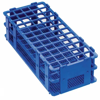 SP SCIENCEWARE Polypropylene Test Tube Rack, Blue, 60-Place, F18747-0001 - Lab Storage Racks