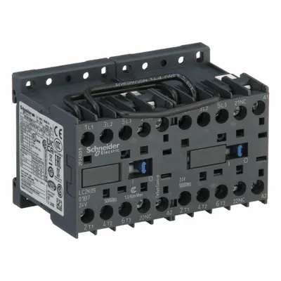 SCHNEIDER Miniature IEC Magnetic Contactor: Reversing, 3 Poles, 3NO Contacts, 9 A - Miniature, Reversing IEC Contactors