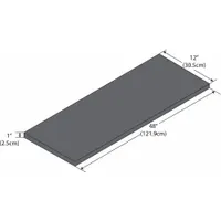 Shelf: 12 in Overall Lg, 4 ft Overall Wd, 1 in Overall Ht, Phenolic, Black (MPN GRPS1248)