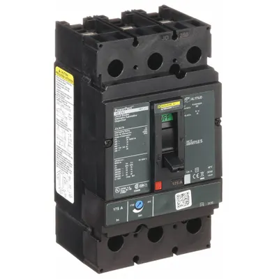 SQUARE D Molded Case Circuit Breaker: 175 A Amps, 25kA at 240V AC, Adj, Line/Load Lug - J-Frame Square D Molded Case Circuit Breakers