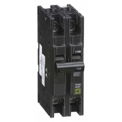 SQUARE D Miniature Circuit Breaker: 100 A, 120/240V AC, Single Phase, 10kA at 120/240V AC - QOU Series, Unit-Mount Square D Miniature Circuit Breakers