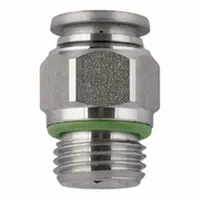 AIGNEP USA Push-Fit Adapter Fitting: 8 mm OD x 1/8 in Pipe Size, Push-to-Connect x MBSPP, Silver (MPN 60020-8-1/8)