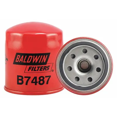 BALDWIN FILTERS Oil Filter: B7487, LF3657, M20-1.50 Thread Size, 3 7/16 in Overall Ht, Oil - Spin-On Oil Filters