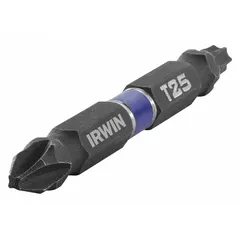 Double-ended driver bit with T25-Hex tip, designed for impact applications. Made from S2 steel with a hex drive. Suitable for driving Torx and hex fasteners in automotive, construction, and assembly tasks. Sold in a pack of 2.