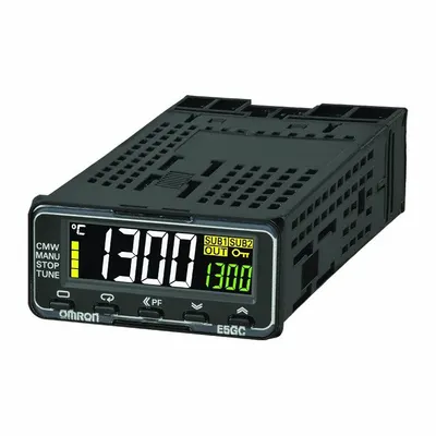 OMRON Temperature Controller: E5GC, 1/32 DIN Size, Linear/RTD/Thermocouple, 100 to 240V AC - Temperature Controllers