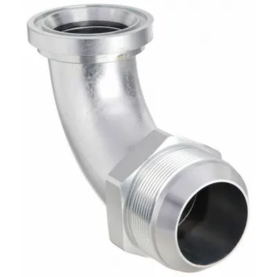 AEROQUIP Flange-to-JIC Steel Hydraulic Hose Adapter, 90° Elbow, 2 in x 2 in - Flange-to-JIC Steel Hydraulic Hose Adapters