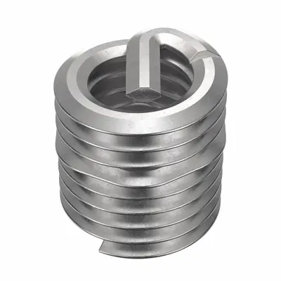 HELI-COIL Helical Insert: Tanged Tang Style, Screw-Locking, M5-0.80 Thread Size, Plain - Screw-Locking Tanged Helical Inserts