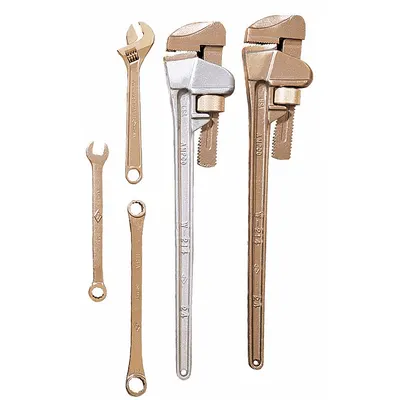 AMPCO Box End Wrench: Natural, 3/8 in_5/16 in Head Size, 7 3/4 in Overall Lg - SAE, Double End, 12-Point, Box End Nonsparking Wrenches