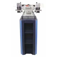 This 1/2 hp pedestal grinder operates at 3,600 RPM and accepts wheels up to 6 in diameter. It runs on 115V/230V and includes a dust collection stand. Variable speed control allows adjustment for sharpening, deburring, and shaping metal parts in industrial maintenance and fabrication settings.