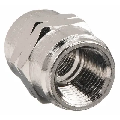AIGNEP USA 1/8 in x 1/8 in Female NPT Threaded Straight Coupling - Nickel-Plated Threaded Low-Pressure Pipe Fittings