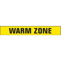 APPROVED VENDOR Restricted Access Messaging Barrier Tape, 3 in x 1000 ft, Warm Zone Legend, Polyethylene, Black on Yellow, B3104Y386-200