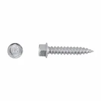 This #9 size self-drilling screw is 1 in long, made of steel with a Climaseal™ coating for corrosion resistance. It features a hex washer external hex drive with a 1/4 in drive size. Used for wood-to-metal joining in construction and framing applications. Supplied in a 7,000-piece pack