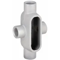 Conduit Outlet Body: Iron, 1 1/4 in Trade Size, X Body, 19.5 cu in Body Capacity, Threaded Hub (MPN X47)