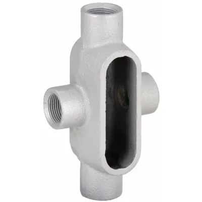 HUBBELL KILLARK Conduit Outlet Body: Iron, 1 1/4 in Trade Size, X Body, 19.5 cu in Body Capacity - X - Cross Type