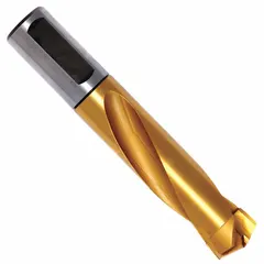 This bell-tip hey-type center drill is used to create 60° center holes in workpieces for lathe operations. The bell-tip design provides a chamfered entry, reducing burrs and improving alignment. Made of TiN coated high speed steel, it is double-ended with two usable cutting edges. Overall length is 1 3/8 in.