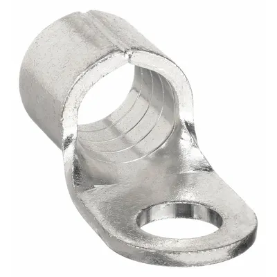 BURNDY Ring Terminal: Bare, 1/2 in Stud Size, 1/0 AWG to 1/0 AWG Wire Sizes - Non-Insulated Ring Terminals