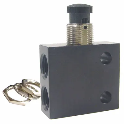 PNEUMADYNE INC Manual Air Control Valve: Three-Way / Two-Position, 1/8 in Female NPT, Button - Pneumadyne 400 Series Manual Air Control Valves