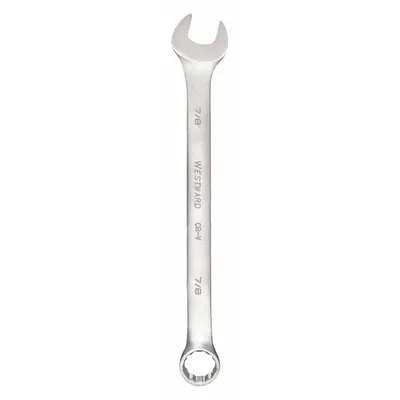 WESTWARD Combination Wrench: Alloy Steel, Satin, 7/8 in Head Size, 11 1/2 in Overall Lg - SAE 12-Point Combination Wrenches