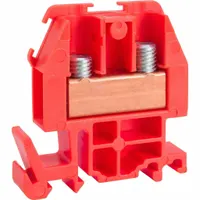 SQUARE D Terminal Block: DIN Rail Mounting Type, Box Lug Wire Termination, 2 Wire Terminals, 60 A (MPN 9080GRS6)
